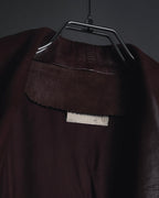 "LOEWE" 80’s-90’s nappa leather shawl-collar jacket