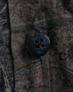 "Christian Dior" 80's-90's Draped rayon patterned shirt