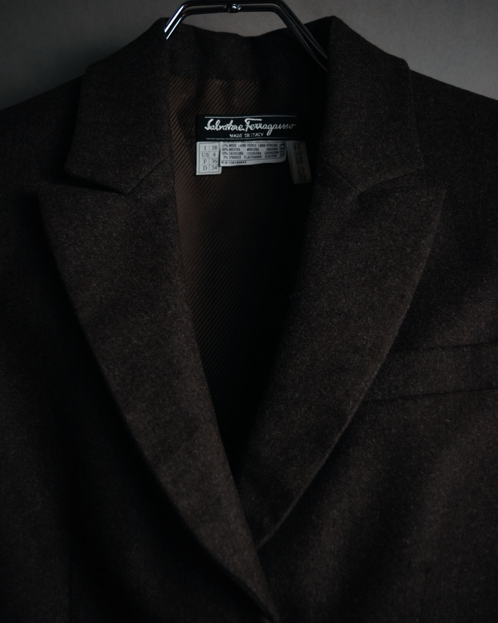 “Salvatore Ferragamo” 2000’s Four button tailored wool blend jacket