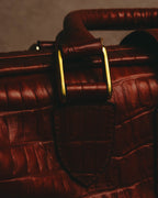 -SPECIAL- “Giorgio Armani” 90’s-00’s Crocodile embossed leather frame bag