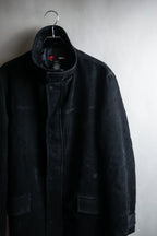 "VERSACE sport"
Stand collar double zipper suede blouson