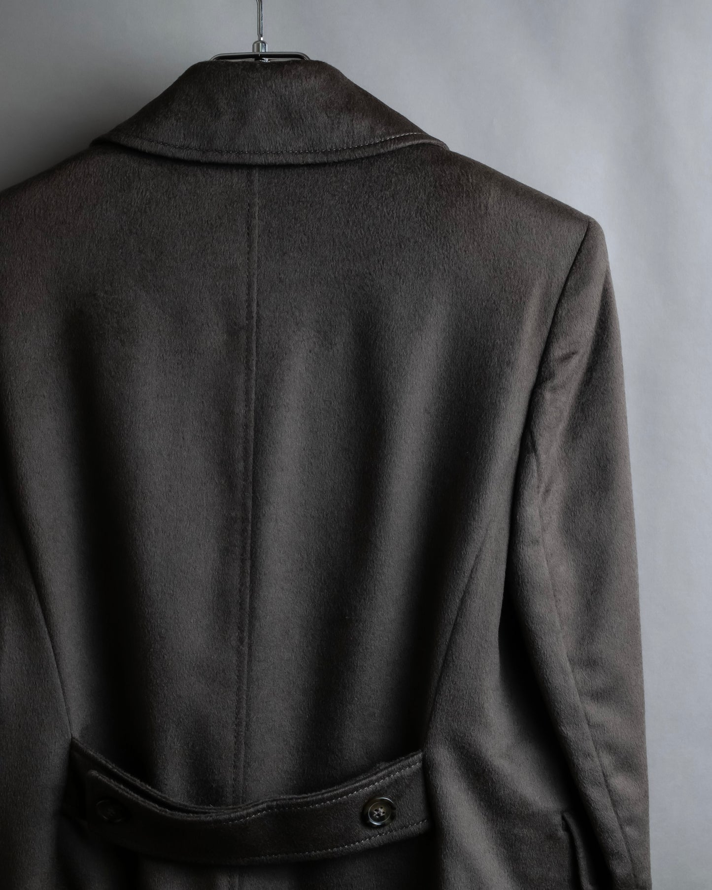 "Max Mara" Diagonal front button design stand collar jacket