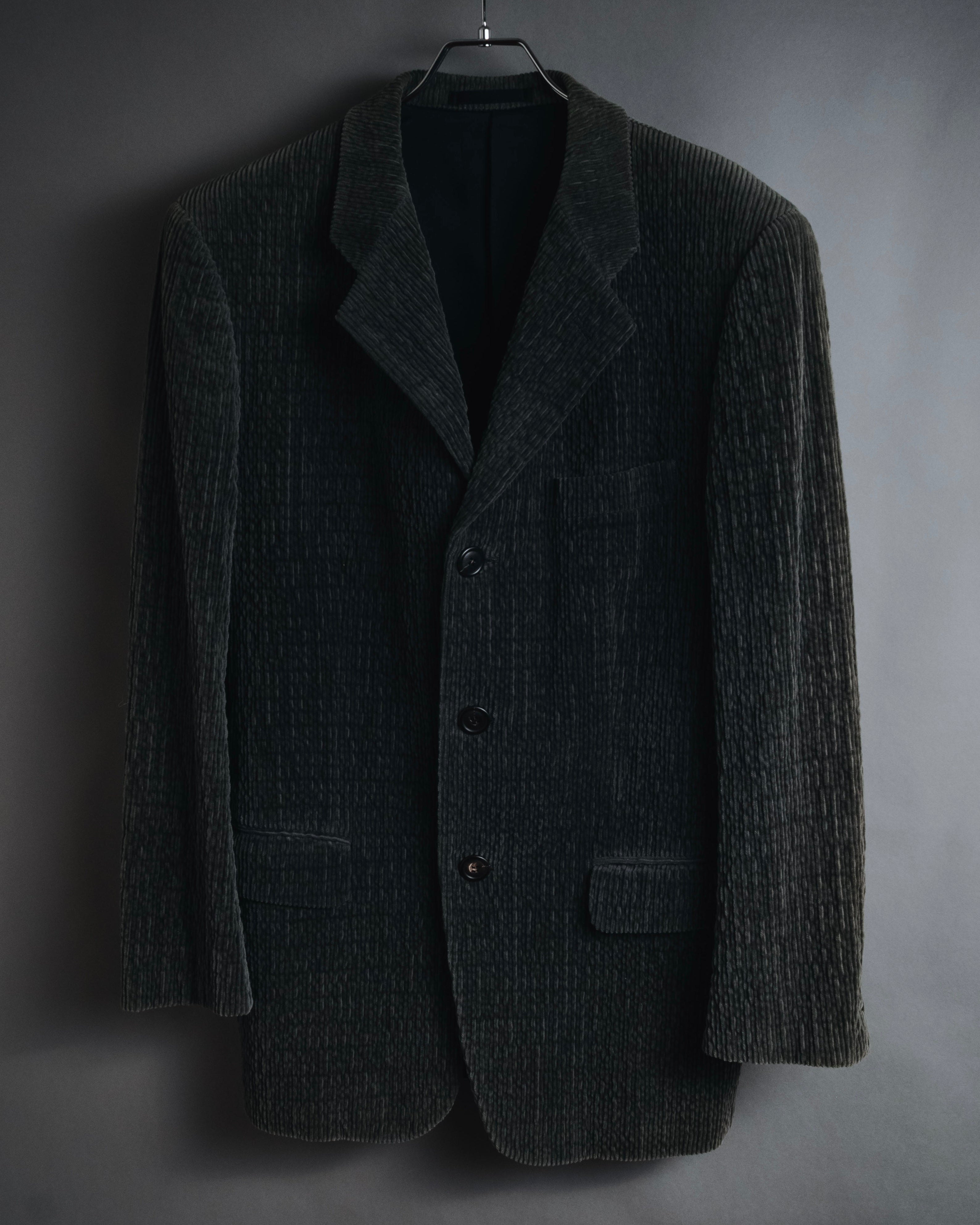 –SPECIAL– "ISSEY MIYAKE MEN" 98AW garment-pleated cotton tailoring set-up