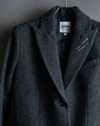 "JEAN PAUL GAULTIER" Pin motif design heather grey color chester coat