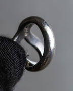 "Tiffany&Co" Elsa Peretti open heart signature silver ring