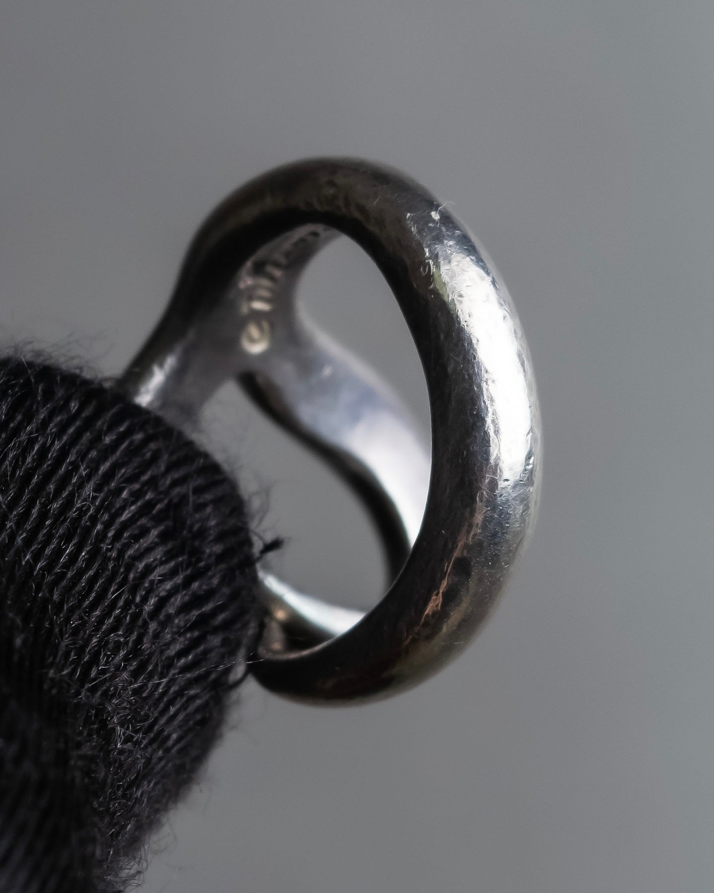 "Tiffany&Co" Elsa Peretti open heart signature silver ring