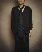 -SPECIAL- “CHANEL” 05Spring black tweed fringe necktie