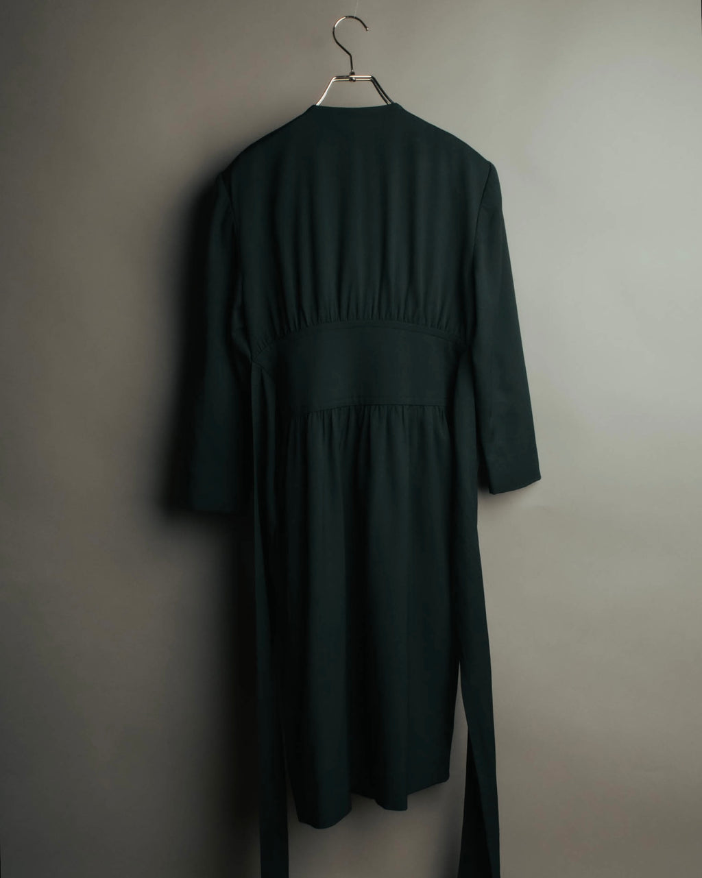 –SPECIAL– "CELINE" 80's Elegant belted double breasted long coat