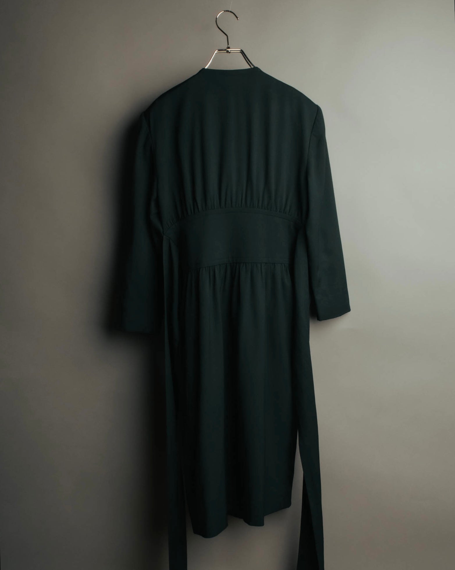 –SPECIAL– "CELINE" 80's Elegant belted double breasted long coat