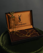 "Yves Saint Laurent" 80's-90's Gold tone multi chain necklace
