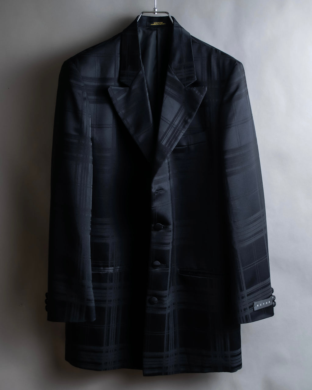 Vintage geometric check oversized tailored jacket