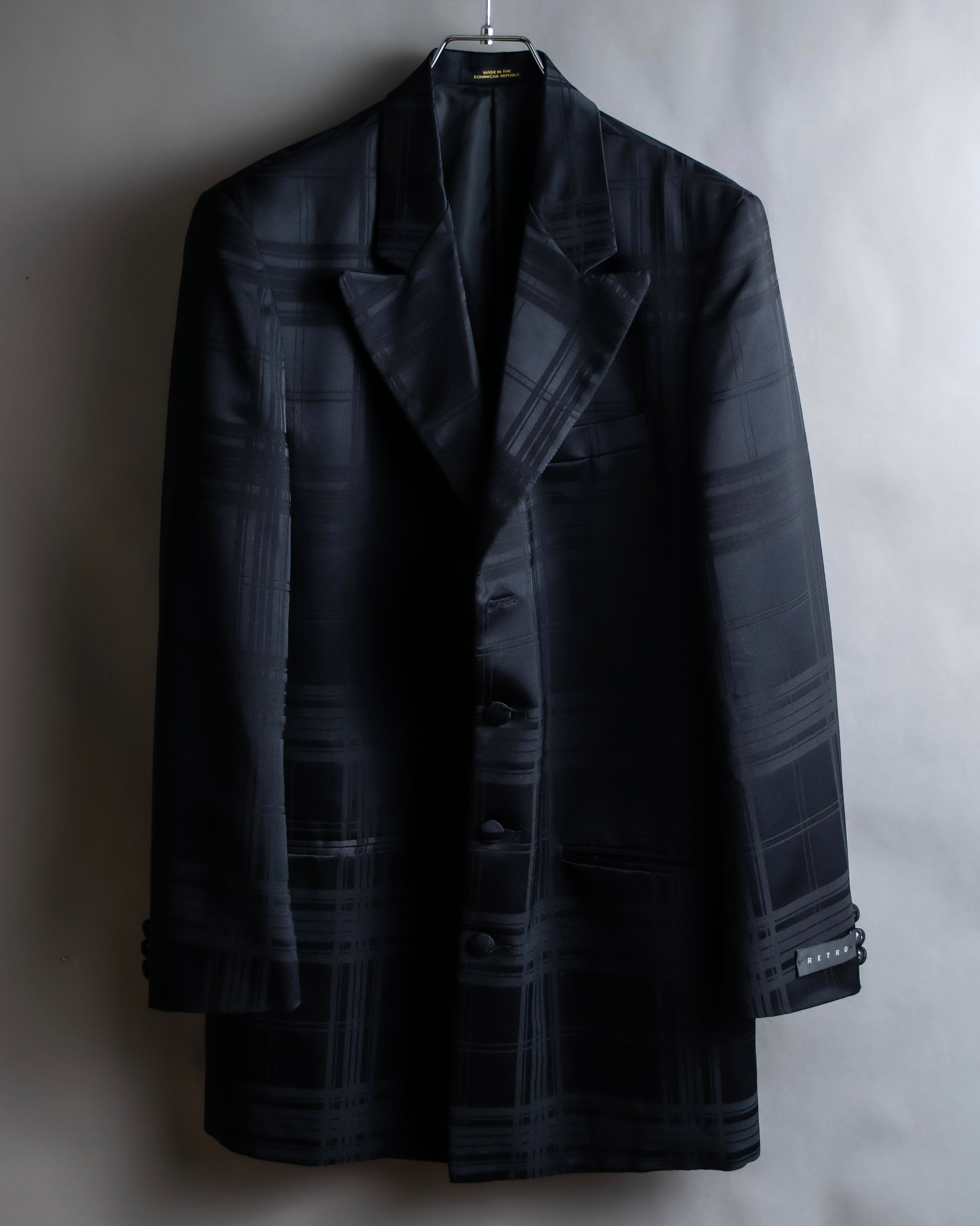 Vintage geometric check oversized tailored jacket