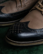 "KATHARINE HAMNETT" Wingtip design bicolor leather shoes
