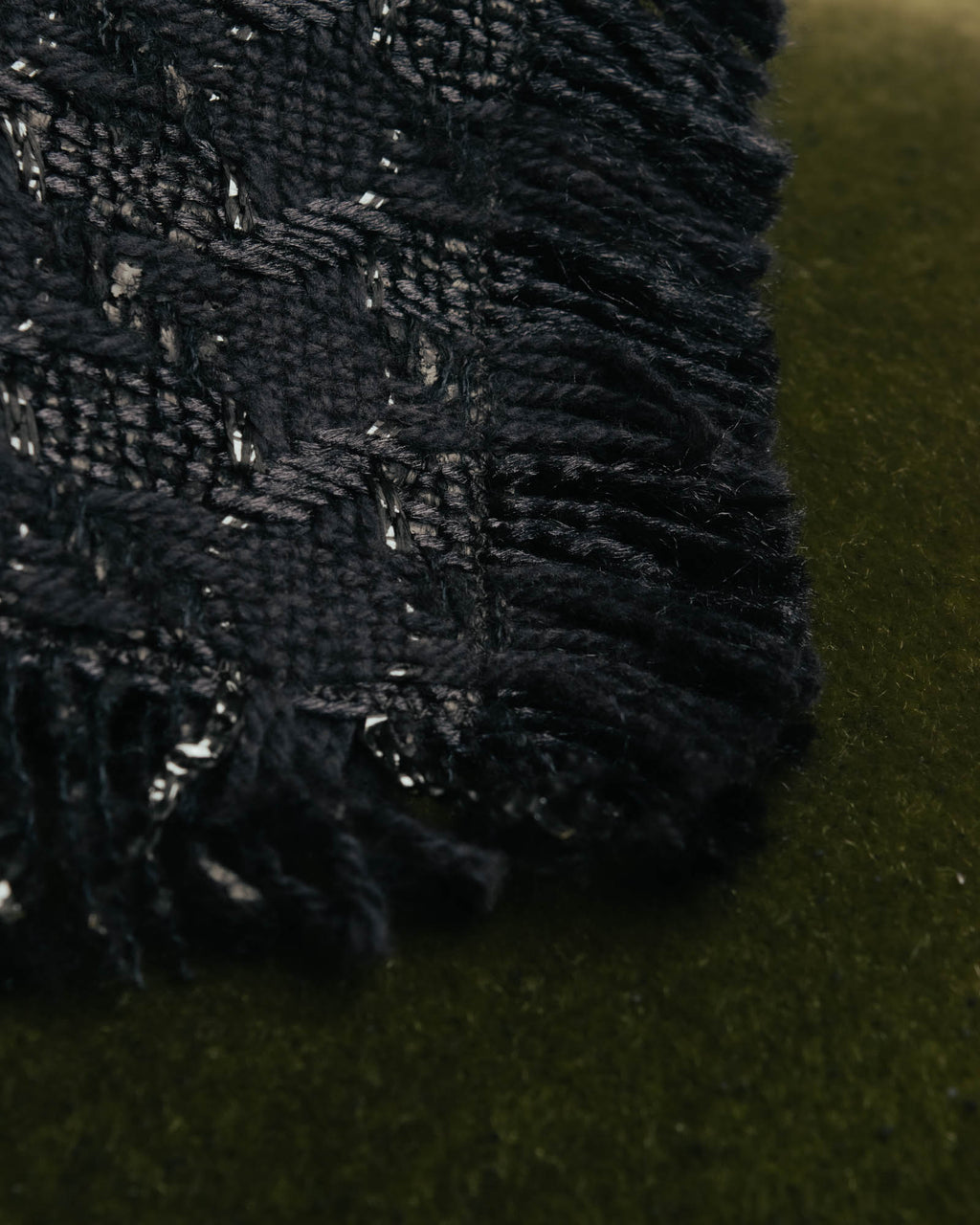 -SPECIAL- “CHANEL” 05Spring black tweed fringe necktie