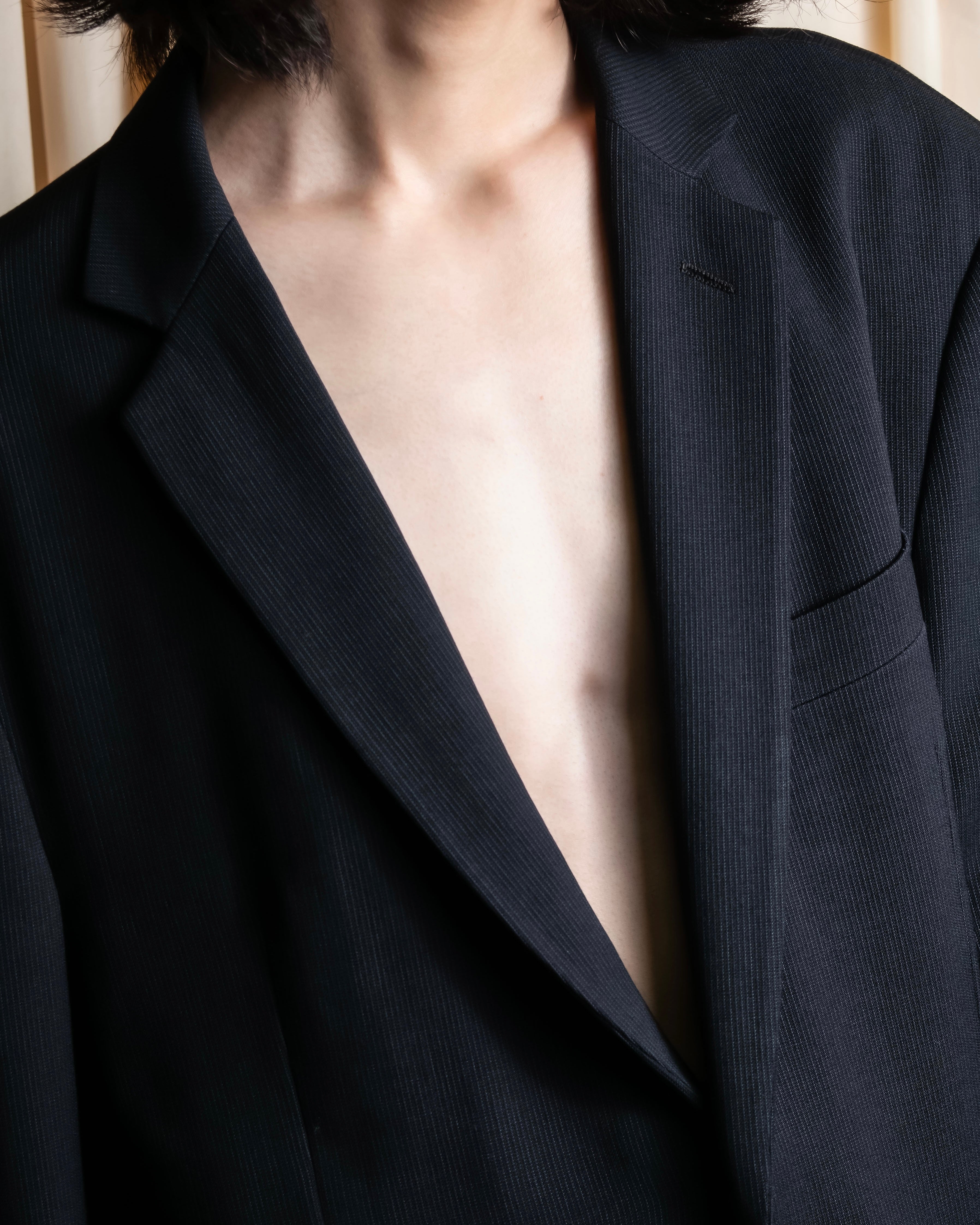 "GIORGIO ARMANI" Beautiful drape navy wool set up