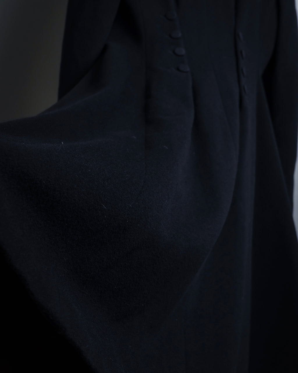 -SPECIAL- "JEAN PAUL GAULTIER"
 90's-00's Waist shape A-line silhouette black color super long coat