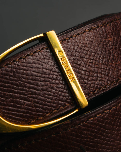"Hermès" Vintage grained leather belt