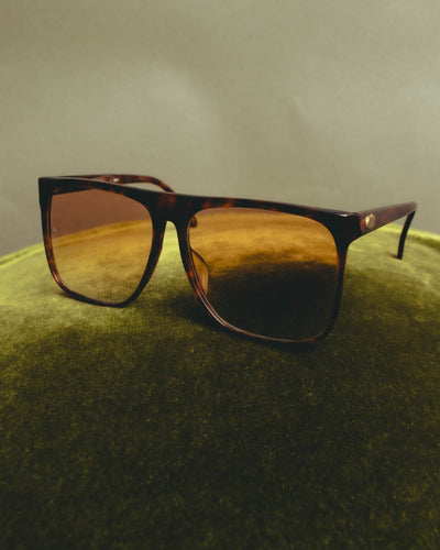 "Yves Saint Laurent" 80's Oversized tortoiseshell square sunglasses