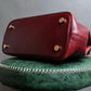 "BVLGARI" Marble motif burgundy color leather shoulder bag