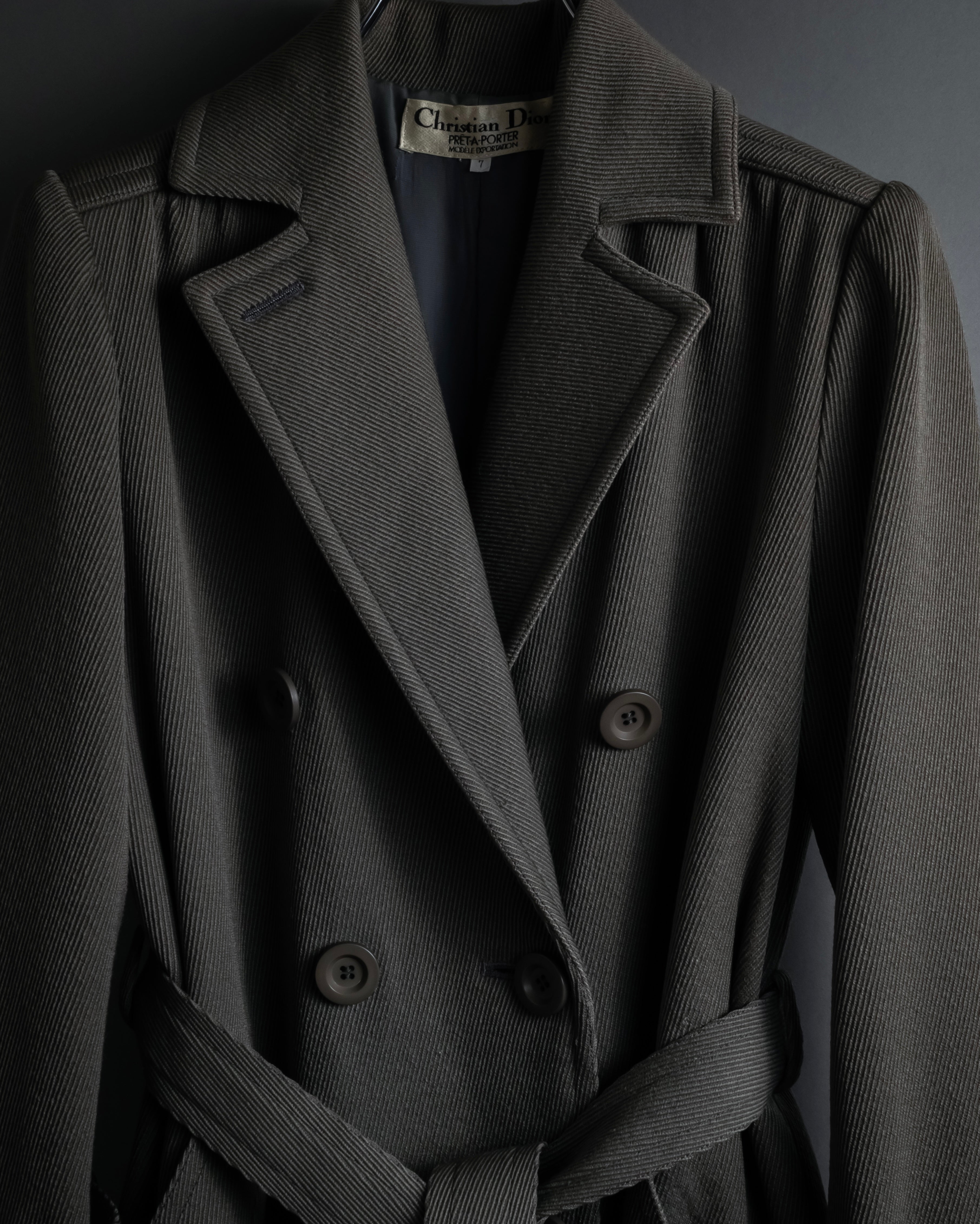 "Christian Dior" 70’s Classically tailored belted trench coat