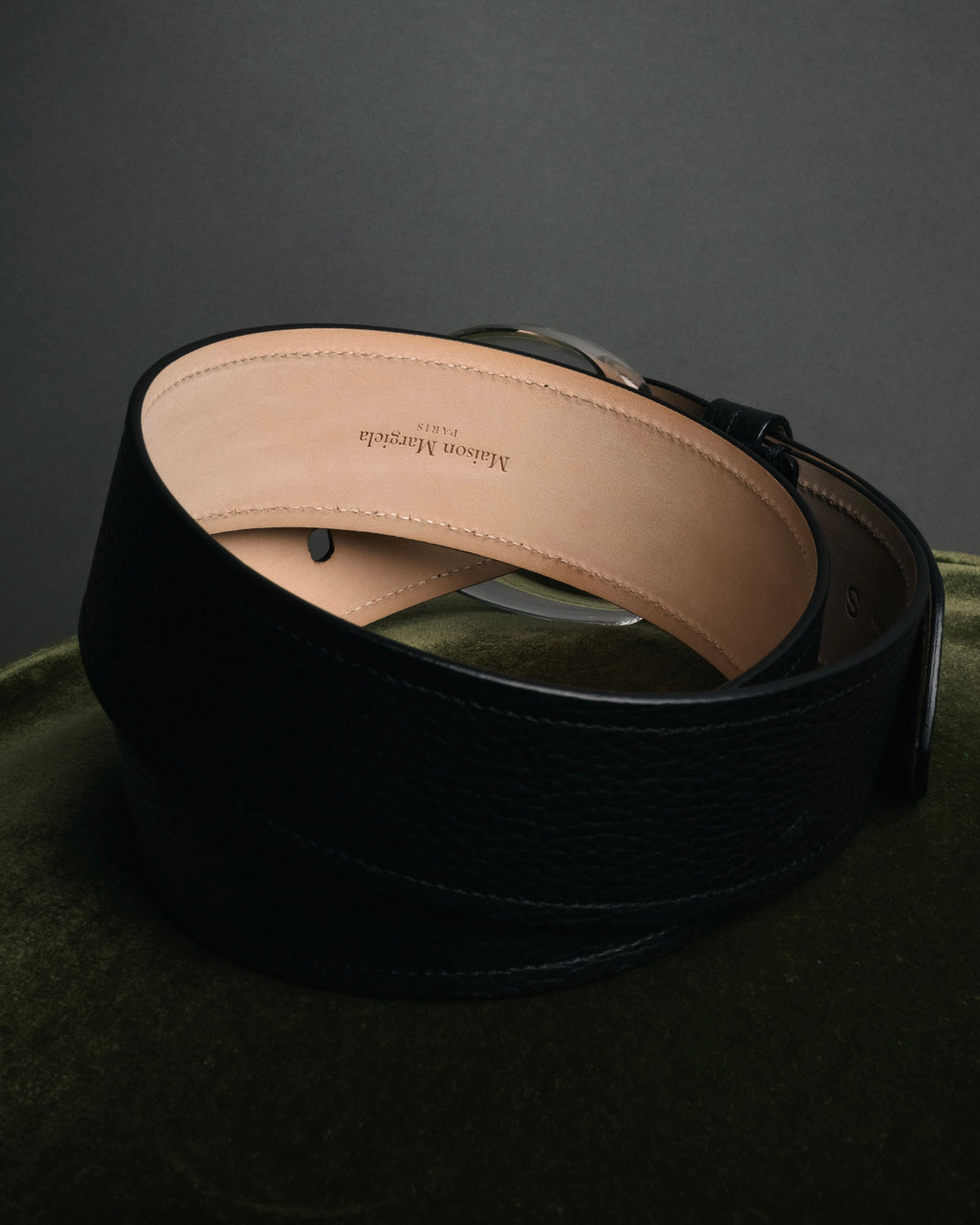 “Maison Margiela” 2016-2022 Clear calendar buckle grained leather belt