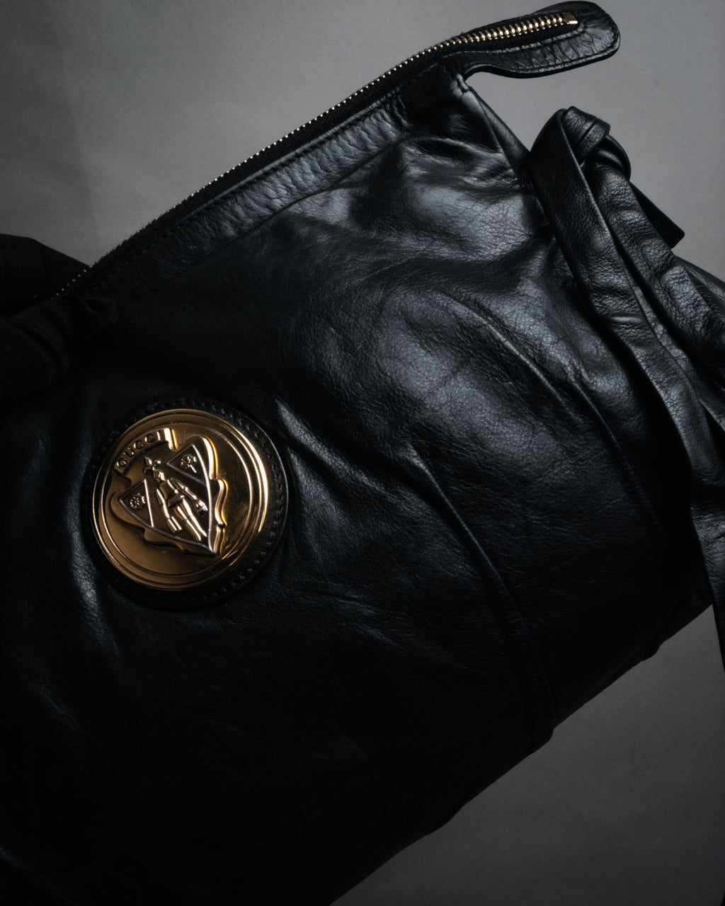 “GUCCI” 2007-2012 Crest emblem soft leather bag
