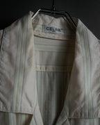 "CELINE" 80’s-90’s Pastel dobby striped pajama shirt