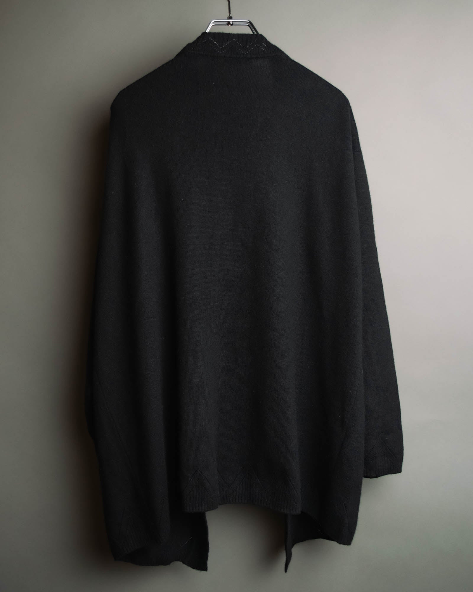 "Christian Dior" 90's-00's Open front wool silk pointelle knit cardigan