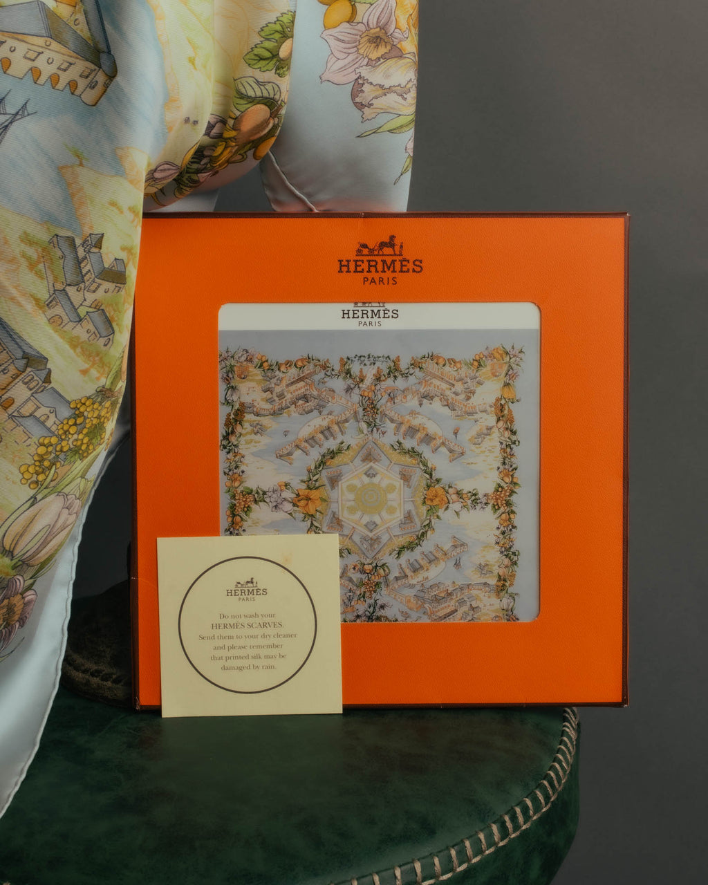 "HERMÈS" 00's Au pays de cocagne silk scarf