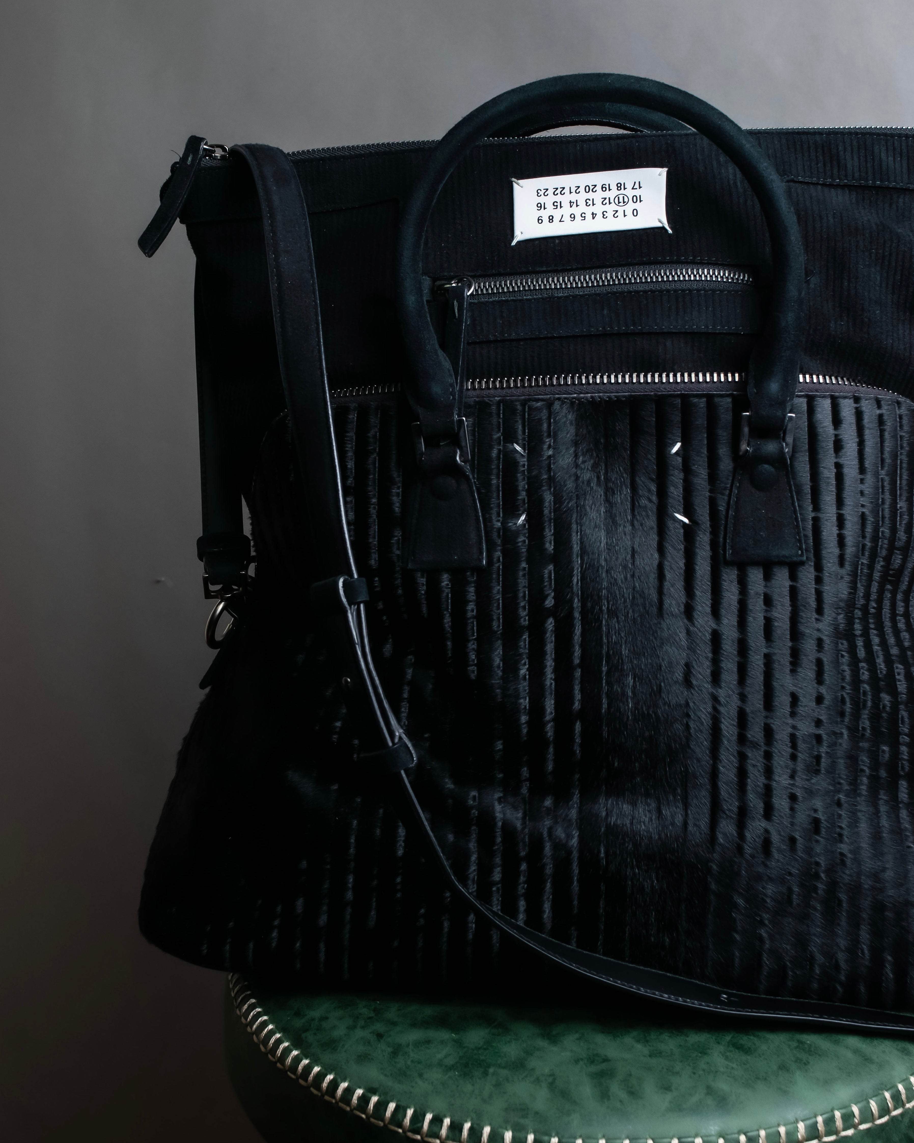 "MAISON MARGIELA" 5AC Harako leather corduroy combination 2way bag