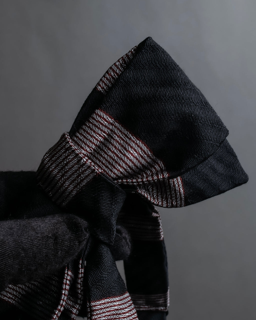 "DRIES VAN NOTTEN" Herringbone striped silk bow tie