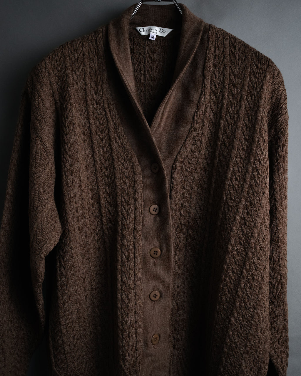 “Christian Dior SPORTS” 90’s Shawl collar cable knit cardigan