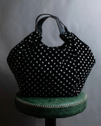 "tricot COMME des GARCONS" Polka dot velour large handbag