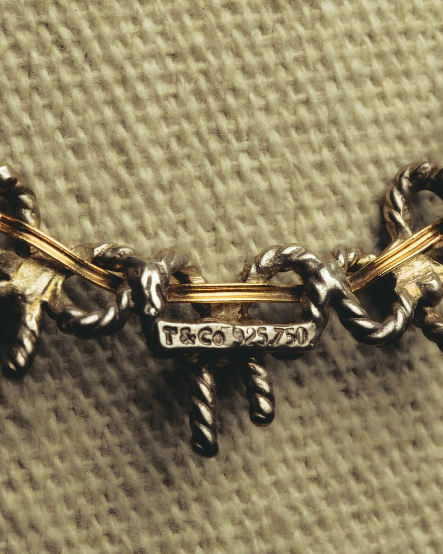 "Tiffany & Co." 80's-90's Sculptural triple bow necklace