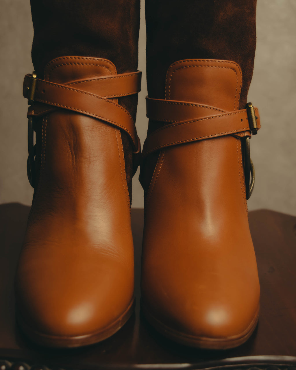 -SPECIAL- “Ralph Lauren” 2010’s-20’s Sareena washed vachetta long boots