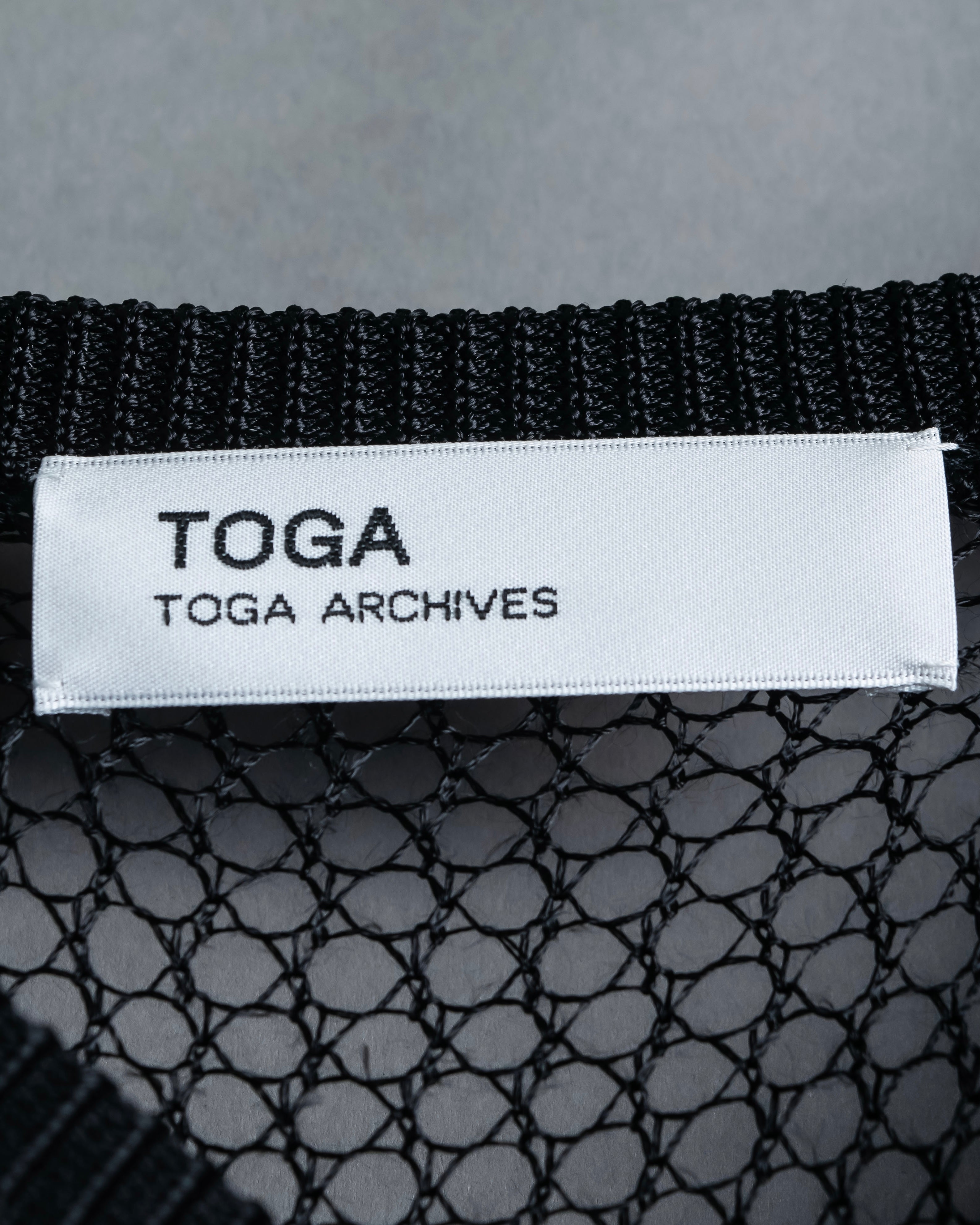 "TOGA ARCHIVES" String design mesh switching melange knit