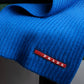 "PRADA" Ribbed knitting beautiful blue muffler