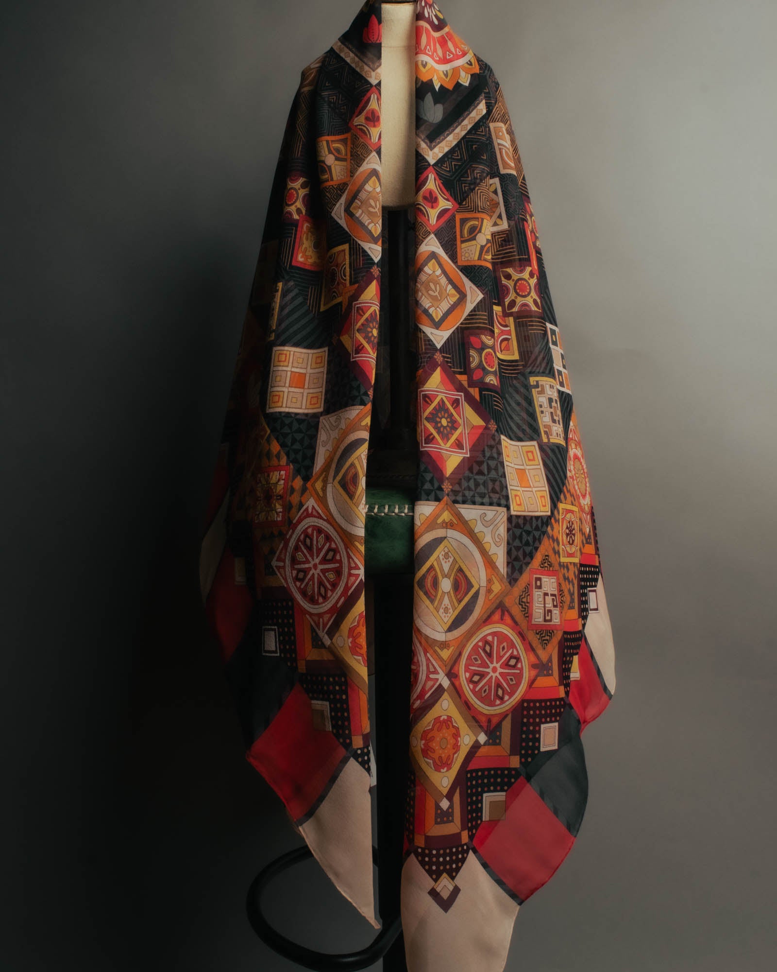 "Salvatore Ferragamo" 2010's Geometric tribal print silk scarf