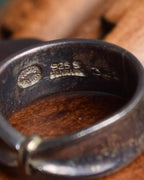 "GEORG JENSEN" Antique-like bowtie design silver ring