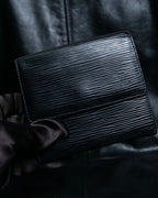 "Louis Vuitton" Horizontal Stripe Compact Leather Wallet