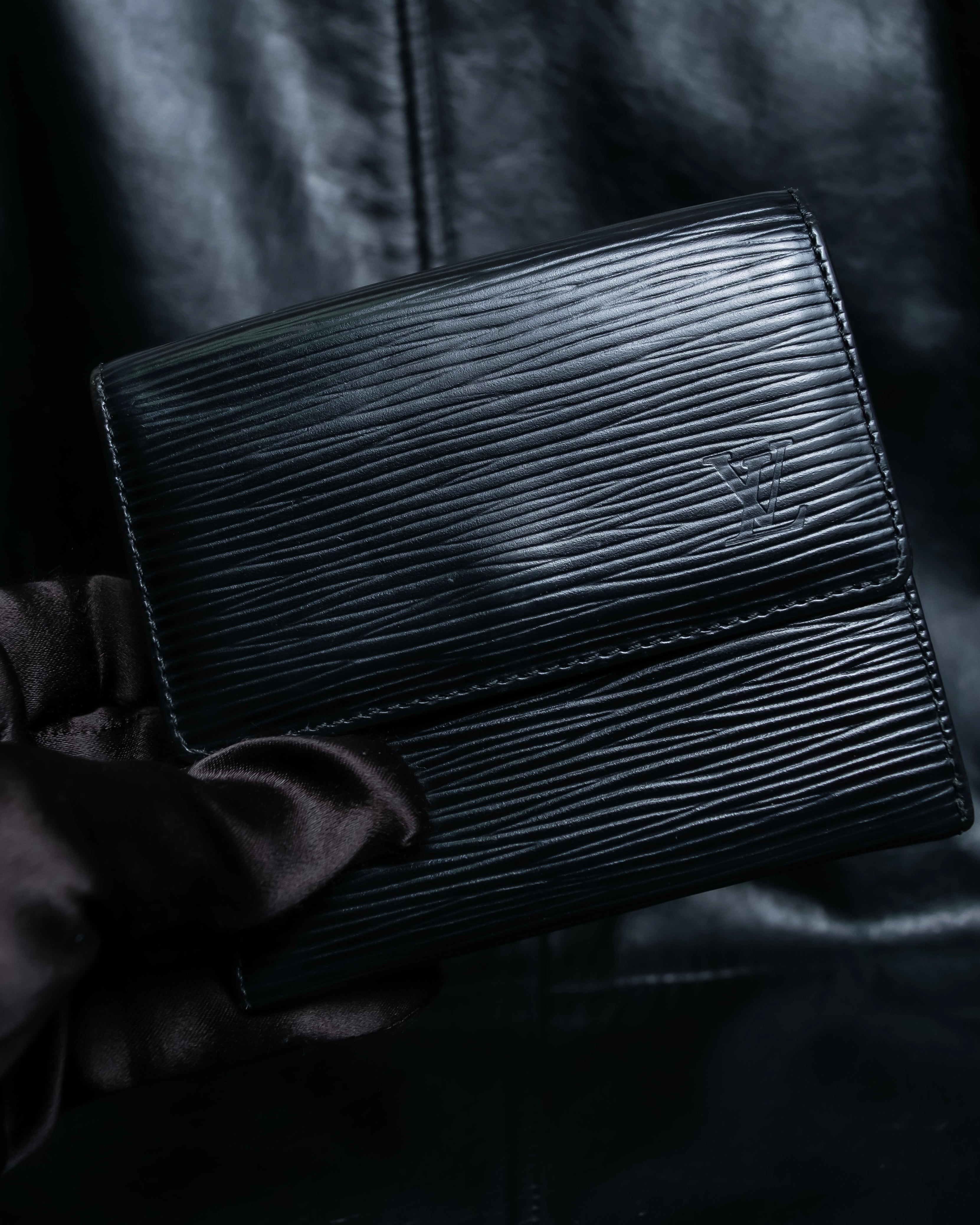 "Louis Vuitton" Horizontal Stripe Compact Leather Wallet