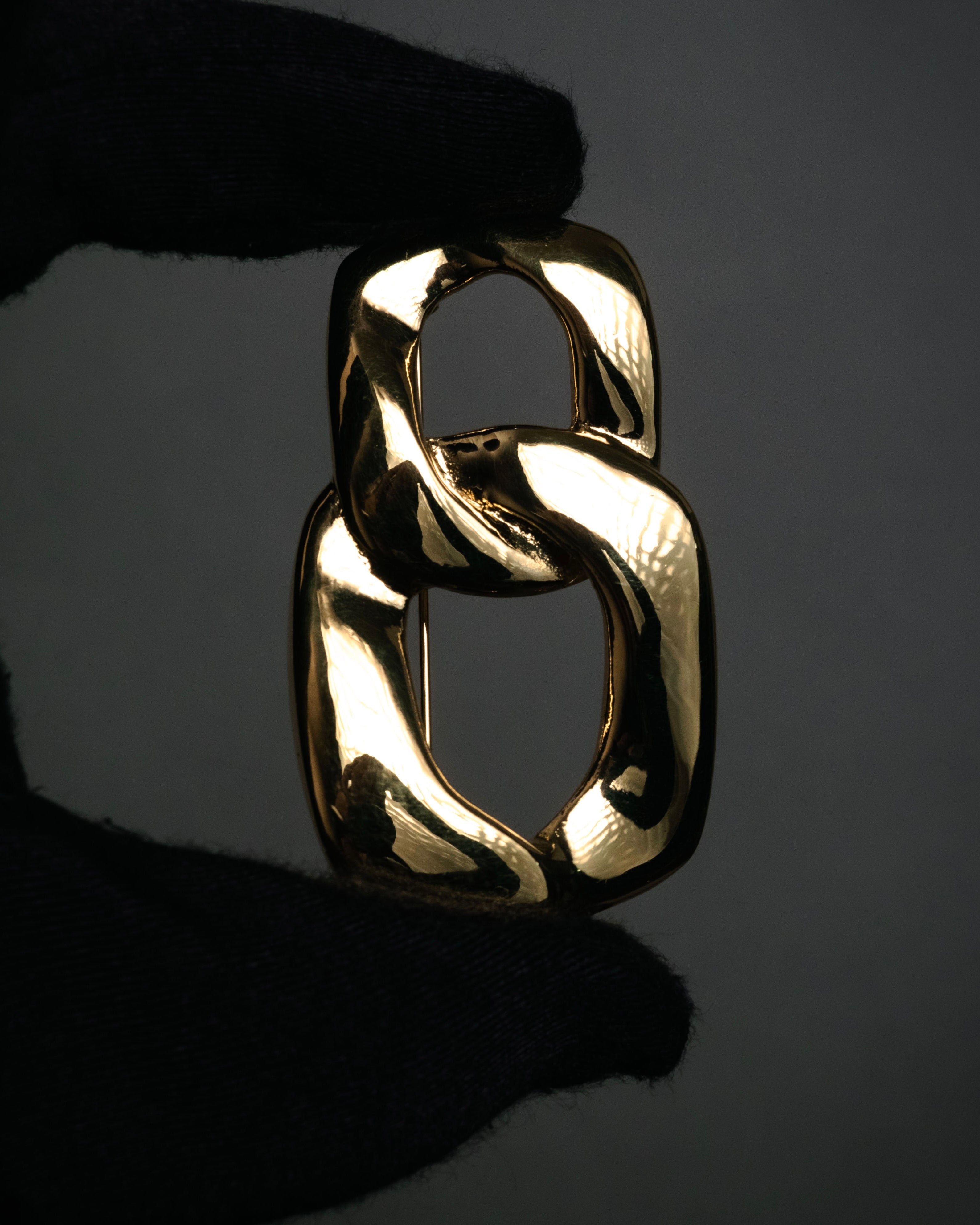 “Yves Saint Laurent” 80’s–90’s Sculptural chain motif brooch