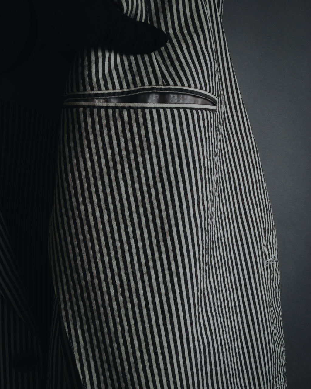 "HERMES" 00's striped stretch cotton tailored jacket