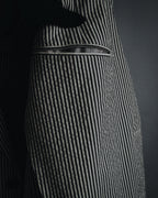 "HERMES" 00's striped stretch cotton tailored jacket