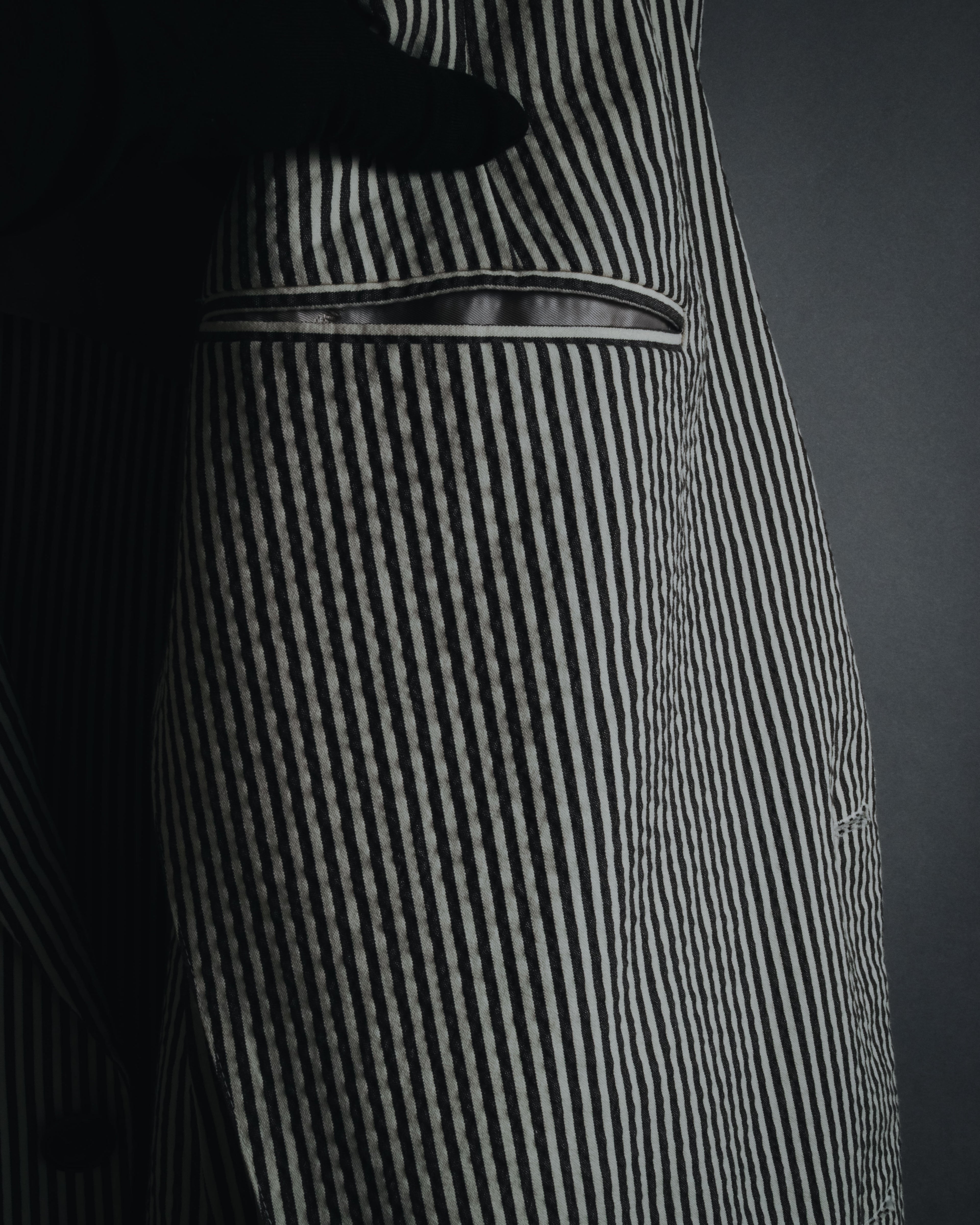 "HERMES" 00's striped stretch cotton tailored jacket