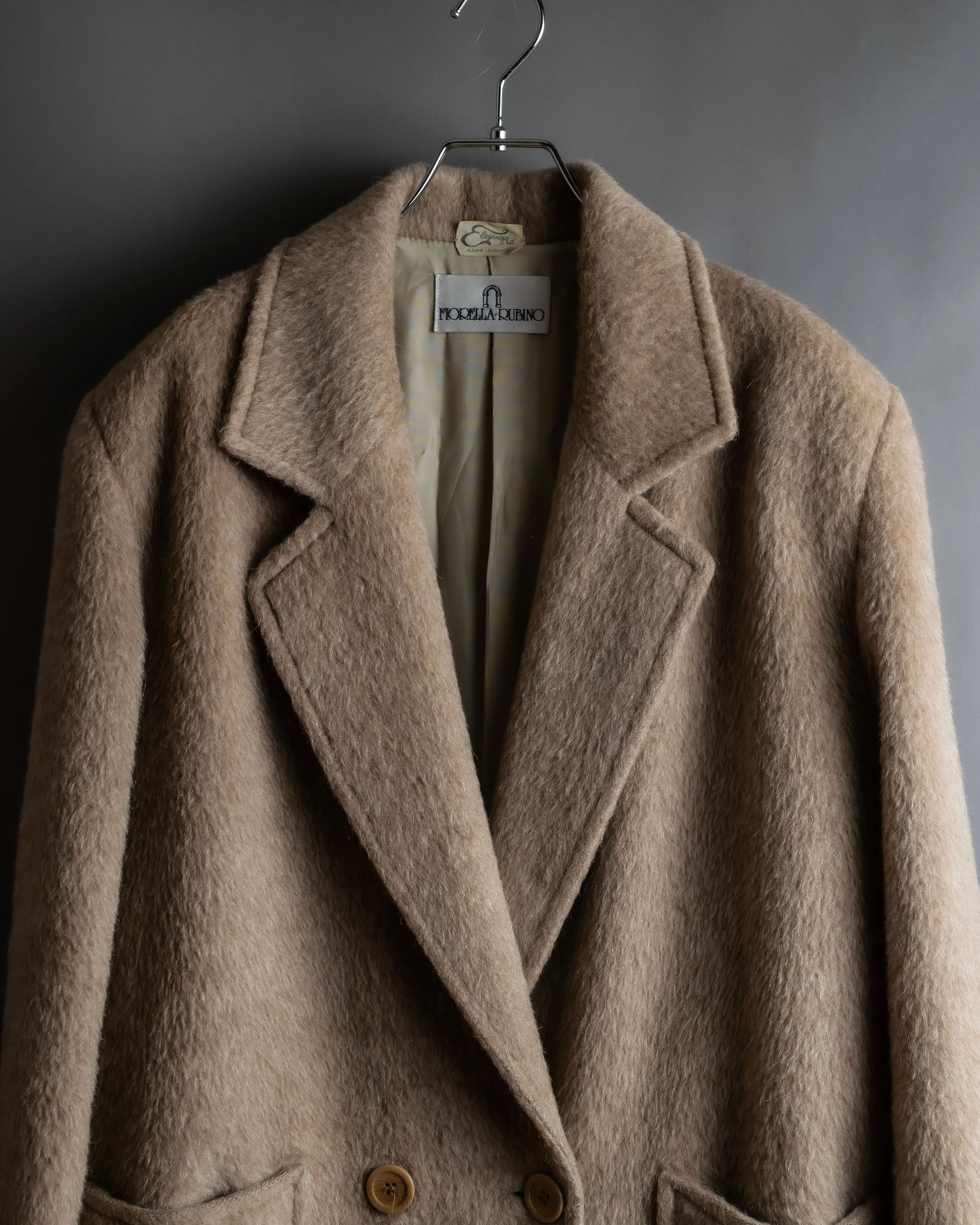 "FIODELLA RUBINO" Brushed beige double breasted chester coat