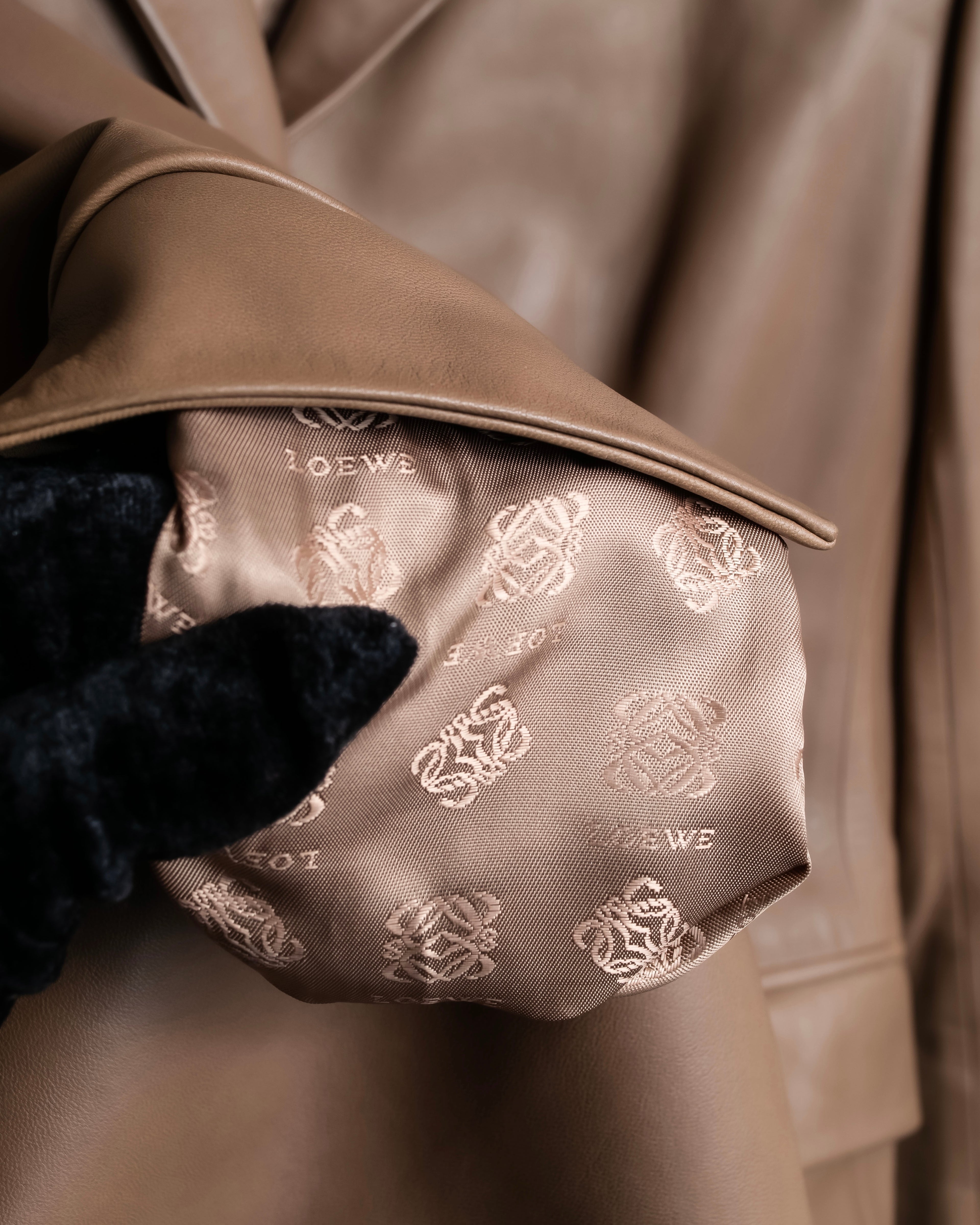 "LOEWE" Camel brown leather tailored jacket