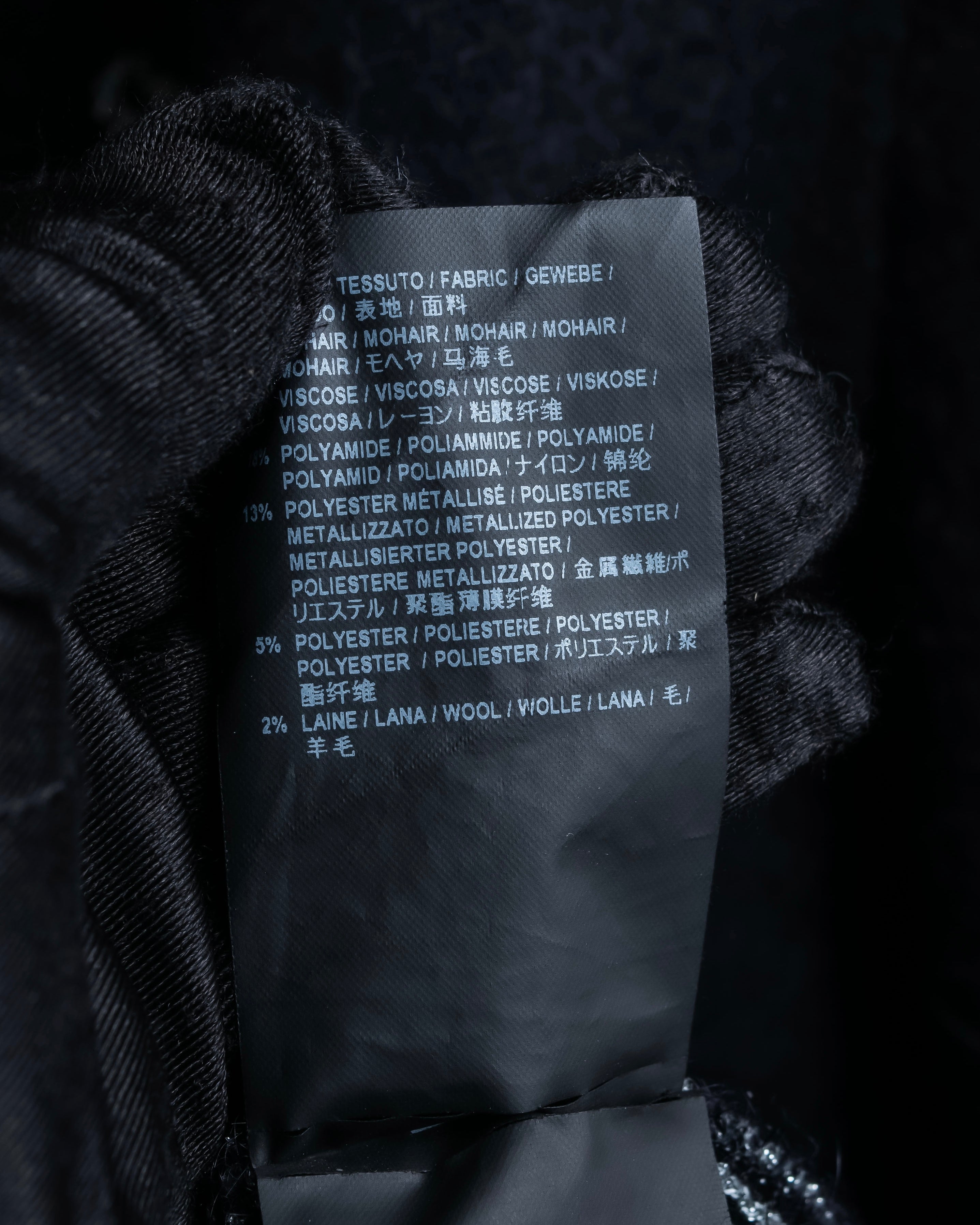 "Saint Laurent" Handsome face embroidery mohair blend oversized knit