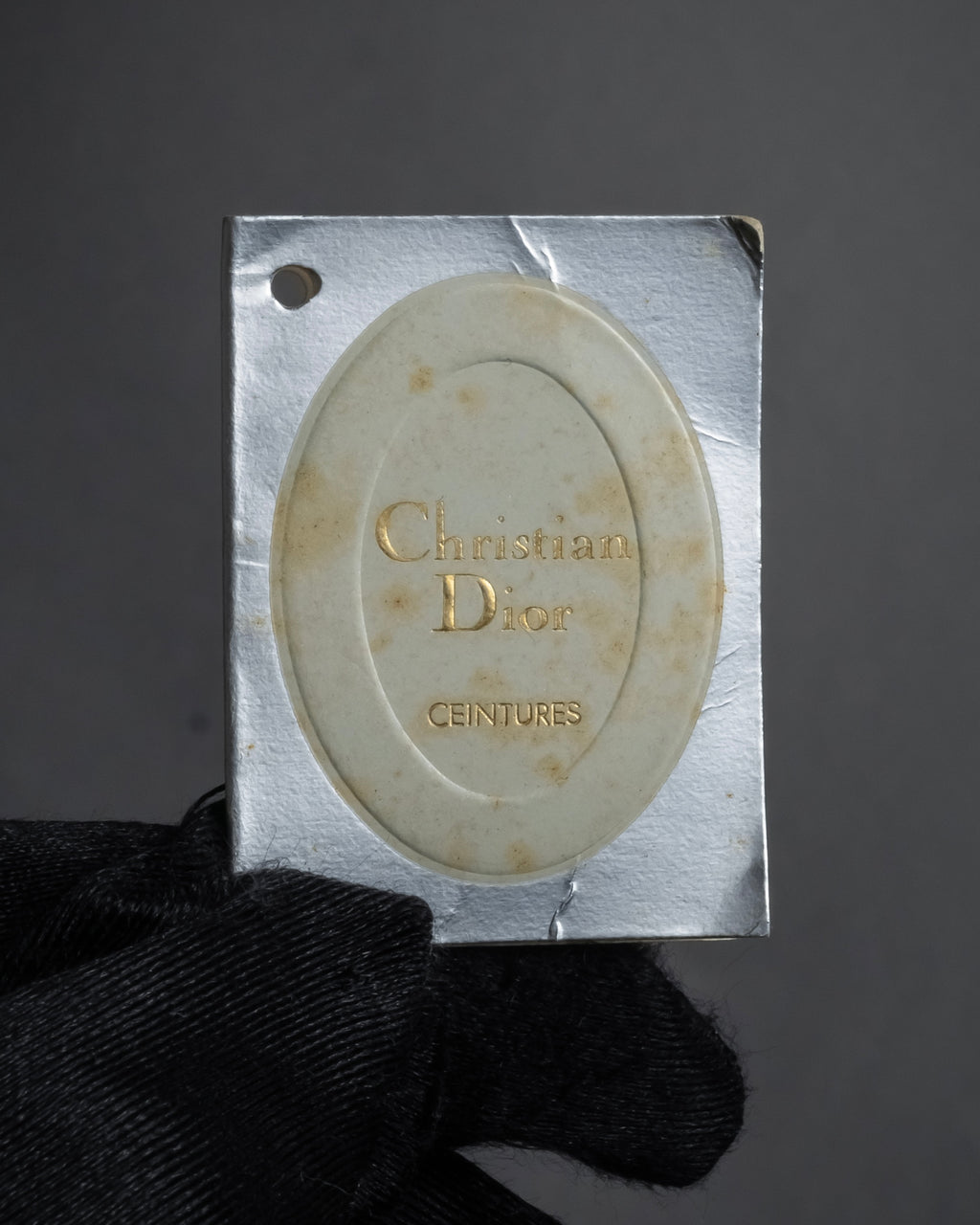 "Christian Dior" Logo buckle slim leather belt