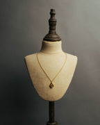 "Yves Saint Laurent" 80's-90's Gold tone rhinestone pendant necklace